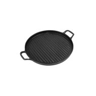 ÖNTÖTTVAS GRILL LAP, 31CM, KEREK 2 FÜLLEL