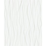 VLIES ALAPÚ HABTAPÉTA 82319, 53CM X 10,05M, FEHÉR-EZÜST HULLÁM MINTÁS