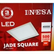 JADE LED BEÉPÍTHETŐ PANEL 8W 500LM 4000K IP20 12X12CM SZÖGLETES FEHÉR