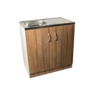 KOMPLETT MOSOGATÓS SZEKRÉNY 80X50CM SÖTÉT TÖLGY, 1 MEDENCÉS MOSOGATÓ