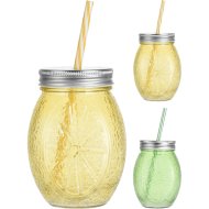 SZÍVÓSZÁLAS SZÍNES ÜVEGPOHÁR 500 ML