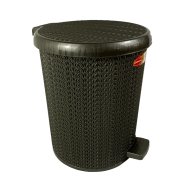 PEDÁLOS SZEMETES 15L, RATTANHATÁSÚ SZÜRKE SENYA 4244
