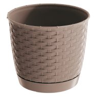 RATOLLA KEREK CSERÉP +ALJ 19CM      MŰANYAG, MOKKA