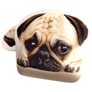 MOPSZ KUTYA FORMÁJÚ PÁRNA 36X33CM, 100% POLIÉSZTER