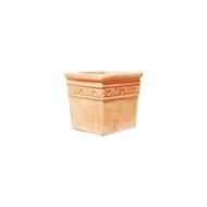 AGYAG KASPÓ TERRACOTTA 33X33 CM SZÖGLETES ALUL LYUKASZTOTT