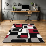 NYOMOTT MINTÁS SZŐNYEG DEKOR 200X280CM PIROS-FEKETE