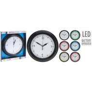 FALI ÓRA 30 CM FEKETE KERET LED-DEL 4 FÉLE