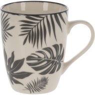 PORCELÁN BÖGRE 320 ML SZÜRKE LEVÉLMINTÁVAL