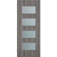 CANDO DEKORFÓLIÁS BELTÉRI AJTÓLAP 90X210 CM MERANO ÜVEGEZÉS SZÜRKE TÖLGY BAL