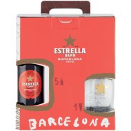 Estrella Damm világos sör ajándékcsomag