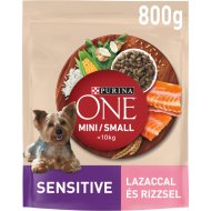 PURINA ONE MINI SENSITIVE SZÁRAZ KUTYAELEDEL LAZAC-RIZS 800G