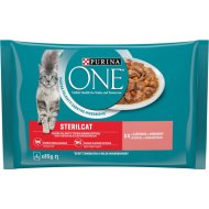 PURINA ONE STERIL LAZAC,SÁRGARÉPA NEDVES MACSKAELEDEL 4X85G