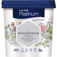 POLI-FARBE PLATINUM SZÍNES BELTÉRI DISZPERZIÓS FALFESTÉK 5L E30 EZÜST PÁZSITSZULÁK