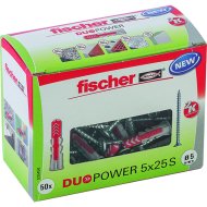 DŰBEL 5X25MM 50 DB CSAVARRAL &quot;DUOPOWER&quot; FISCHER