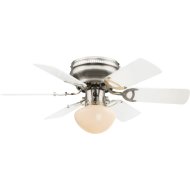 GLOBO MENNY.VENTILÁTOR EXK.1XE27 60W 76CM KRÓM, OPÁL ÜVEG DRAPP/G.SZÜRKE LAPÁT