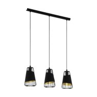 AUSTELL FÜGGESZTÉK E27 3X60W FEKETE / ARANY FÉNYF.NÉLKÜL