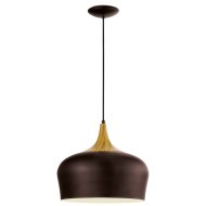 OBREGON FÜGGESZTÉK E27 1X60W D:35CM ACÉL BARNA/KRÉM/TÖLGY