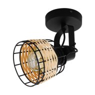 ANWICK1 FALI LÁMPA SPOT E27 1X40W FEKETE/RATTAN