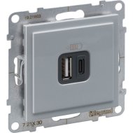 LEGRAND SUNO 2XUSB - A+C CSATLAKOZÓALJZAT, 3A - 15W, ALUMÍNIUM