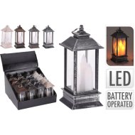 LÁMPÁS MELEG, FEHÉR LED-ES GYERTYÁVAL 5,2X5,2X13 CM, FÉM, 4 FÉLE SZÍNBEN