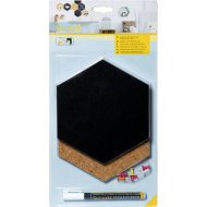 PARAFA ÉS KRÉTATÁBLA SZETT (7DB-OS) HATSZÖG ALAKÚ, 15,5X18CM