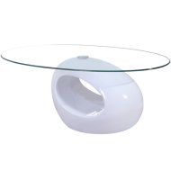 DOHÁNYZÓASZTAL ÜVEG LAP/FEHÉR 110X42X60CM