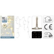 JÉGCSAPFÜZÉR 90 LED-ES MELEG FEHÉR KÜLTÉRI 3M