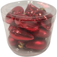 DÍSZ SZÍV ÜVEG 4CM PIROS SZÍNBEN 12DB/SZETT