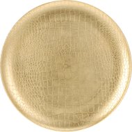 DEKOR TÁLCA, MŰANYAG, 33CM, ARANY SZÍNŰ, KROKODILBŐR MINTÁS