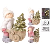 DEKOR FIGURA TEXTIL SAPKÁVAL 43CM M.FEHÉR LED, ELEMET NEM TARTALMAZ!