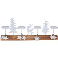 GYERTYATARTÓ ADVENTI, RÉNSZARVASOS FEHÉR