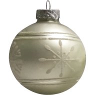 GÖMB DÍSZÍTETT MATT FEHÉR ÜVEG 8CM