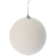 GÖMB FEHÉR 12CM GLITTERES