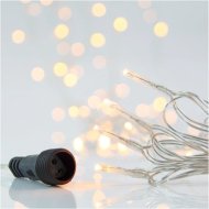 EUROLAMP FÉNYFÜZÉR KÜLTÉRI SOROLHATÓ, 100 LED, MELEG FEHÉR, ÁTLÁTSZÓ KÁBEL, IP44