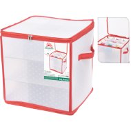 KARÁCSONYFADÍSZ TARTÓDOBOZ 31X31X31 CM MŰANYAG ZIPPZÁROS