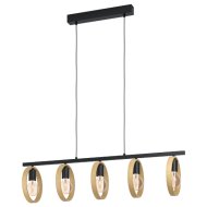 IPSDEN FÜGGESZTÉK E27 5X40W FA/FEKETE - FÉNYFORRÁS NÉLKÜL