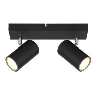 ROBBY SPOT 2XGU10 35W, FÉM MATT FEKETE 26X6X12CM IP20