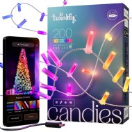 TWINKLY FÉNYFÜZÉR GYERTYA ALAKÚ, BT+WIFI, 200LED, RGB ÁTLÁTSZÓ VEZETÉK