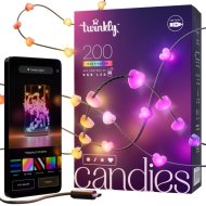 TWINKLY FÉNYFÜZÉR SZÍV ALAKÚ, BT+WIFI, 200LED, RGB ZÖLD VEZETÉK