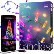 TWINKLY FÉNYFÜZÉR GYERTYA ALAKÚ, BT+WIFI, 100LED, RGB ZÖLD VEZETÉK