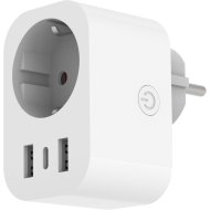 ENTAC SMART HÁLÓZATI ADAPTER 3680W 16A 1XF DUGALJ, 2XUSB-A, 1XUSB-C 24.A, WIFI/BLUETOOTH