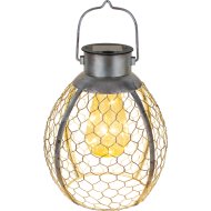 SZOLÁR LED FÜGGŐ/ASZTALI LÁMPA 10XLED MELEG FEHÉR 18X18X21CM FÉM