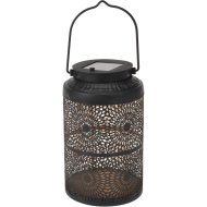 SZOLÁR LED LÁMPÁS MELEG FEHÉR 19,5/28X12CM FÉM FEKETE