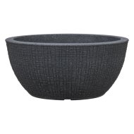 MŰANYAG VIRÁGKASPÓ BARCEO BOWL STONY BLACK (297) 40CM FEKETE SZÍNŰ