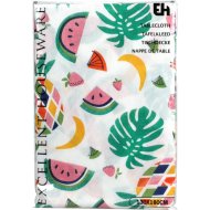 ASZTALTERÍTŐ 130X180CM, FEHÉR ALAPON, KÉTFÉLE GYÜMÖLCSÖS MINTÁVAL