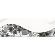 SUPERCERAMICA SEA DECOR NEGRO B DEKORCSEMPE 20X60CM 1,44M2/CSOMAG FEKETE, ALUL VIRÁGOS, FÉNYES