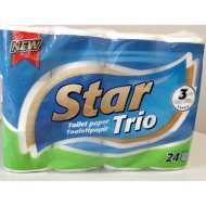 STAR TRIO TOALETTPAPÍR 3 RÉTEGŰ 24 TEKERCS