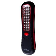 ENTAC LED MUNKALÁMPA 1W 120LM IP44 3XAA MÁGNESSEL, AKASZTÓVAL 21CM FEKETE-PIROS