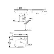 GROHE EURO CERAMIC MOSDÓ 55CM FALI