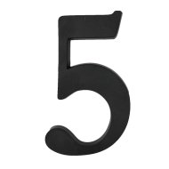 HÁZSZÁM MŰANYAG 5 MATT FEKETE 19CM